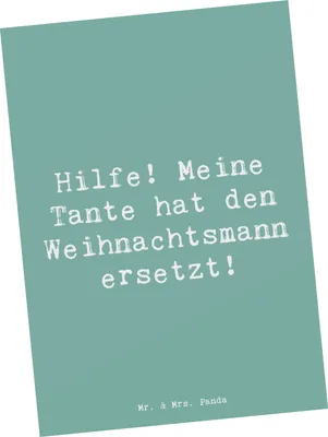 Produktbild von Mr. & Mrs. Panda Postkarte Spruch Tante Weihnachten - Meeresbrise - Geschenk, Liebe, Verwandtschaft, Freude, Neffe, Dankeschön, Ansichtskarten, Grußkarte, Postkarten, für