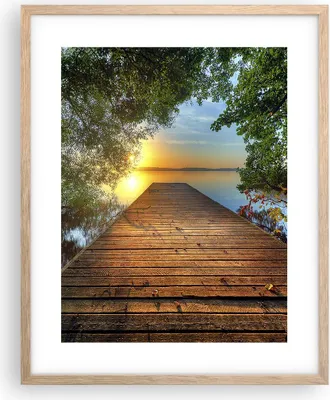 Produktbild von Gerahmtes Poster - Rahmen in heller Eiche - Brücke See - 40x50 cm - Wand Bild - Wanddeko - Wandbilder - Kunstposter - Wandposter - Bilderrahmen - Bilder - Kunstdruck - Wandbild - P2NPA40x50-3528