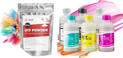 Obrázek produktu pro 6 lahviček s 250 ml inkoustu, 500 g prášku na přenášení, sada prášku na přenášení inkoustu DTF