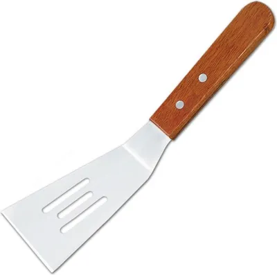 Zdjęcie produktu dla INF Szpatułka z Otworami ze Stali Nierdzewnej z Drewnianą Rączką do Pieczenia i Grillowania