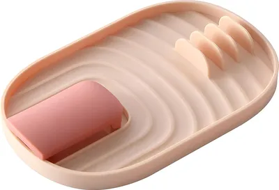 Produktbild von Silikon-Abtropfmatte für Löffel Rosa - 2,5 x 11,5 x 18 cm