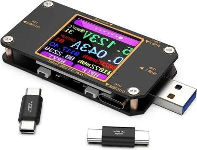 Obrázok produktu pre Digitálny multimeter 2 v 1, 45–24 V, 0–30 A, meranie teploty, voltmeter, meranie výkonu