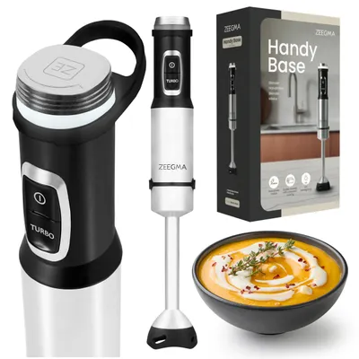 Image de Mixeur plongeant Zeegma Handy Base Moteur 1500 W, revêtement anti-rayures, lames de mixage avec revêtement en titane