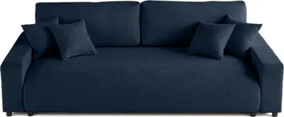 Produktbild von Lisa Design Pivoine - 3-sitzer Einzelsofa - Schlaffunktion und Bettkasten - aus strukturiertem Samt , Blau