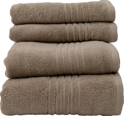 Produktbild von Frottier-Set "Starter" 4 teilig Handtücher Duschtuch Badetuch einfarbig taupe