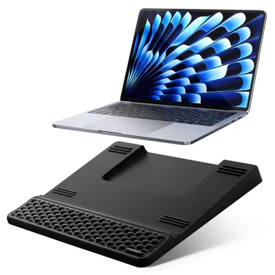 Immagine prodotto di Set ergonomico - Poggiapolsi per tastiera, mouse e tappetino in memory foam - Antiscivolo, Nero - Per ufficio e casa