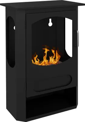Produktbild von HOMCOM Ethanol-Kamin 7000 BTU Ethanol Ofen mit 3h Brenndauer, 1,2L Standkamin mit Flammenlöscher, Bioethanol Kamin für bis 25m², Stahl, Schwarz, 43 x 25 x 68 cm
