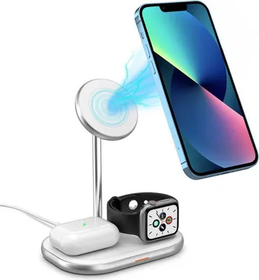 Produktbild von Energizer Wireless Magnetic 3-in-1 Ladegerät WCP303 15W Qi Quick Charge Weiß
