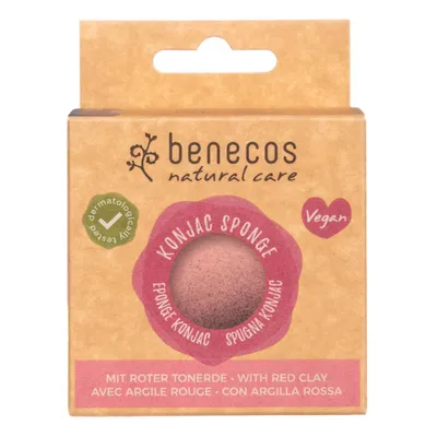 Produktbild von BENECOS Konjac-Schwamm mit roter Tonerde