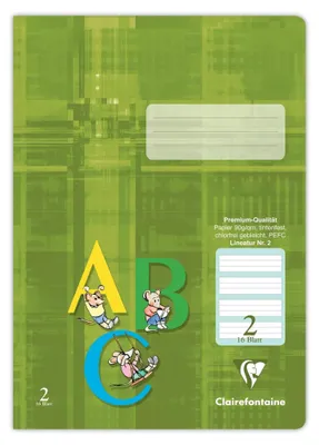 Immagine prodotto di Clairefontaine, quaderno scolastico A4, righe doppie, 16 fogli, 90 g/m², lavabile