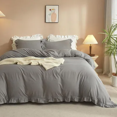 Produktbild von Bettwäsche Set 200x220cm 3-teilig hellgrau