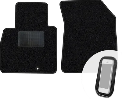 Produktbild von moto-MOLTICO Vorne Fußmatten Auto Velours Autoteppiche Schwarz Automatten Set 2-teilig passend für Nissan Micra 2010-2016