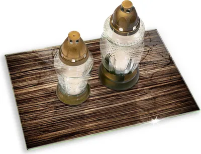 Imagen del producto de Soporte para vela funeraria, diseño de lápida, con base de goma - 80x52 cm - Estructura de madera