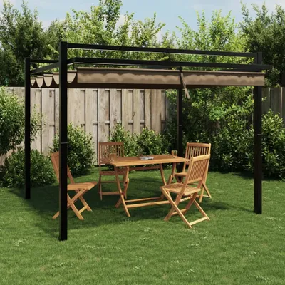 Immagine prodotto di 2025 gazebo da giardino cloris con tetto retrattile taupe 3x3 m alluminio - gazebo e tende per feste Vendita4712611 1pacco