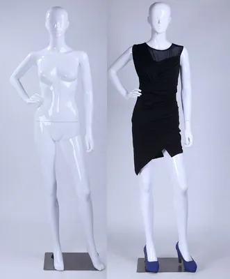 Immagine prodotto di Eurotondisplay bellissimo manichino femminile in piedi LF3-B astratto bianco laccato lucido manichino donna manichino femminile