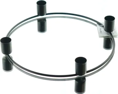 Produktbild von 4er Stab-Kerzenhalter Metall-Adventsring Schwarz Ø 23 cm x 3,5 cm