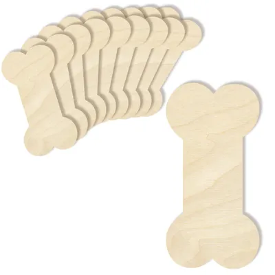 Produktbild von Creative Deco 10x Hundknochen-Anhänger aus Sperr-Holz 15 x 7,5 cm unbeschichtet