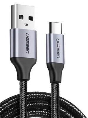 A USB-A to USB-C charging and data cable is shown against a white background.