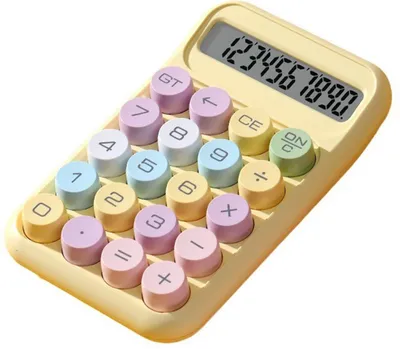 Image de Calculatrice scientifique, écran LCD 10 chiffres, touche mécanique portable pour examens, devoirs de comptabilité, jaune