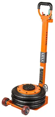 Produktbild von Hydraulischer Wagenheber, 3 Tonnen – Hubhöhe 145-420 mm, mit Rädern und Stahlkonstruktion