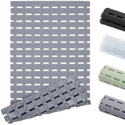 Productafbeelding van Antislip badmat, grijs, 69x39 cm, machinewasbaar, schimmelwerend, met zuignappen