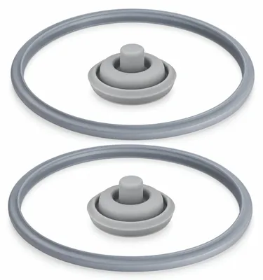 Dichtungsset für Schnellkochtopf, 4-teilig, Ø 22 cm, Silikon, grau