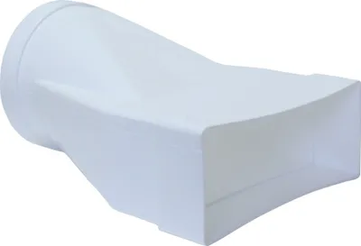 Obrázek produktu pro Ploché potrubí 220x90mm až Ø 150mm, vychylovací kus ze čtverce na kulatý