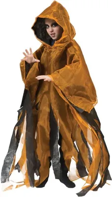 Zdjęcie produktu dla Peleryna na Halloween z kapturem dla dzieci | Pomarańczowy