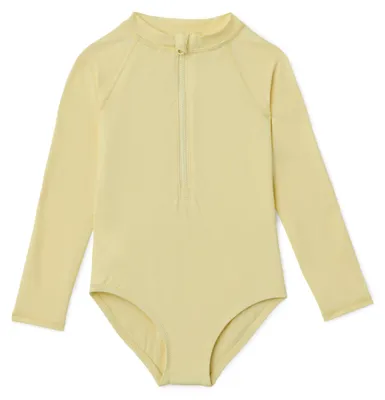 Productafbeelding van A. Essentials: Badpak met lange mouwen en rits voor meisjes, licht kleur