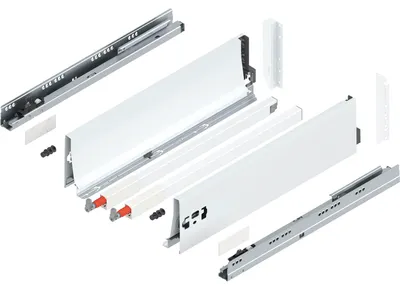 Produktbild von Blum Tandembox antaro D-Reling(K) Schubladenschienen-Set | 1 Paar, 30kg 450mm | Vollauszug Blumotion, seidenweiß