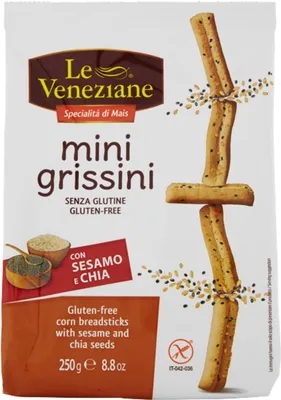 Produktbild von Glutenfreie Grissini mit Sesam und Chia 250g - Le Veneziane