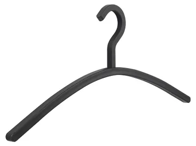Produktbild von Kleiderbügel CARREE aus robustem Kunststoff, Schwarz, für formstabile Kleidung