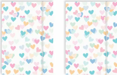 Produktbild von Friendly Fox DIN A4 Sammelmappen Herzen 2x Schulmappe Kinder, Postmappe A4 Schule mit Gummizug, bunte Hausaufgabenmappe Kinder Schule