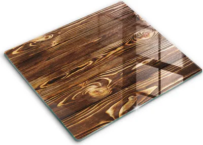 Zdjęcie produktu dla Deska kuchenna – 60 cm x 52 cm - Szklana deska do krojenia - Szkło hartowane – Antypoślizgowa - Tekstura Drewno