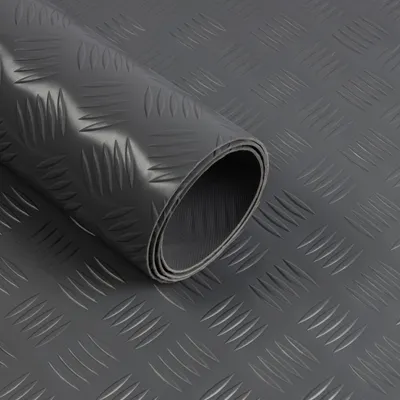 Obrázek produktu pro PVC podlahové krytiny Diamantem řezaná gumová rohož Chequer Plate Pattern Dark Grey 120x100 cm