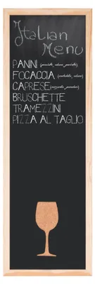 Kombi-Krijtbord 30x90 cm, Kork & Tafel, Naturholz