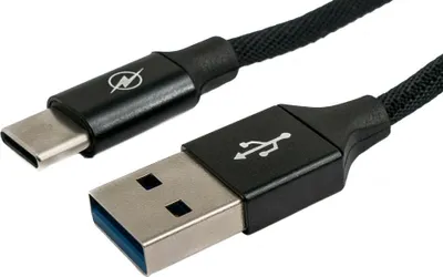 Produktbild von SYSTEM-S USB 3.1 Kabel 3 m Typ C Stecker zu 3.0 Typ A Stecker geflochten Schwarz