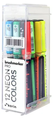 Zdjęcie produktu dla Zestaw markerów Karin brushmarker pro z 12 różnymi "neonowymi kolorami".