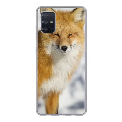 Produktbild von MuchoWow® Handyhülle Schutzhülle Hülle für Samsung Galaxy A71 Fuchs - Schnee - Rot Silikon Softcase Handy Hülle - Kartenbesitzer