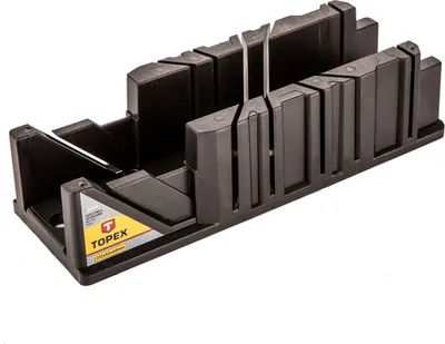 Produktbild von TOPEX Schneidlade, Kunststoff, 212 x 42 x 44 mm, Schnittwinkel: 22,5°, 45° (vertikal und horizontal), 90°, Kunststoff