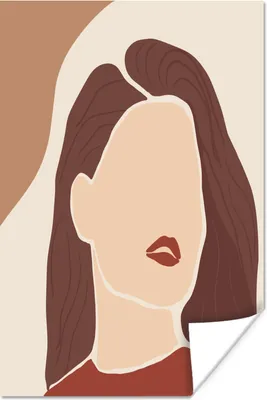 Produktbild von MuchoWow® Poster Pastell - Porträt - Frau 120x180 cm - Kunstposter