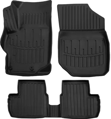 Produktbild von SCOUTT | 3D TPE Gummifußmatten Gummimatten Passend Für Citroen C-Elysse ab 2012 5tlg, Schwarz, Anti-Rutsch, Geruchsneutral, Abwaschbar, Allwetter, Hohes Rand, mit Befestigungen