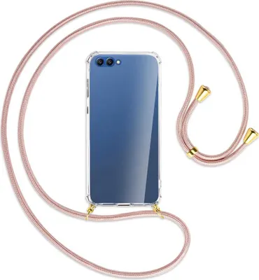 Produktbild von Handykette Backcover-Schutzhülle mit Band (Metall goldfarben) für Honor 10 - roségold
