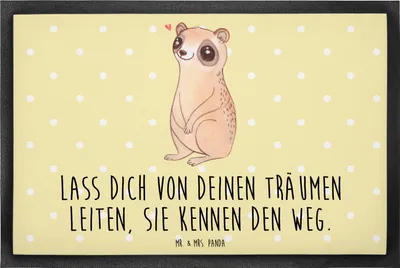 Produktbild von Mr. & Mrs. Panda fußmatte Plumplori Glücklich 60 x 90 cm - Gelb Pastell - Geschenk, Schmutzfangmatte, Schmutzmatte, Sauberlaufmatte, Glück, Lustige Sprüche, Fußabtreter