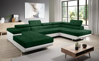 Produktbild von FurMeb24 - Ecksofa MANDANA U - LINKE SEITE , Sofa mit  Bettk€sten und Schlaffunktion - Kronos 19 + Madryt 120