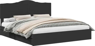Obrázek produktu pro Postel s úložným prostorem Černá 200 x 200 cm kompozitní dřevo