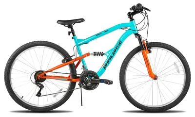 Obrázek produktu pro Pánské horské kolo - kola 26 palců (66 cm) - 18 rychlostí - plná odpružená vidlice - ocelová vidlice, rám z uhlíkové oceli - V-brzdy/kotoučové brzdy - modrá barva