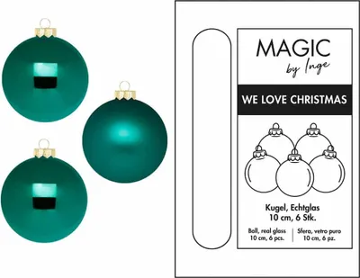 Produktbild von Weihnachtskugeln 6 Stk 10cm Deep Forest