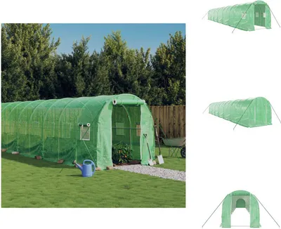 Immagine prodotto di vidaXL Serra con struttura in acciaio verde 28 m² 14x2x2 m - Serre