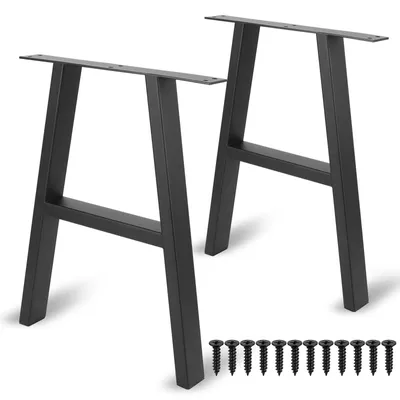 Immagine prodotto di Solidchoice - Set di 2 gambe in metallo nero per tavoli, ideali per progetti di mobili fai-da-te